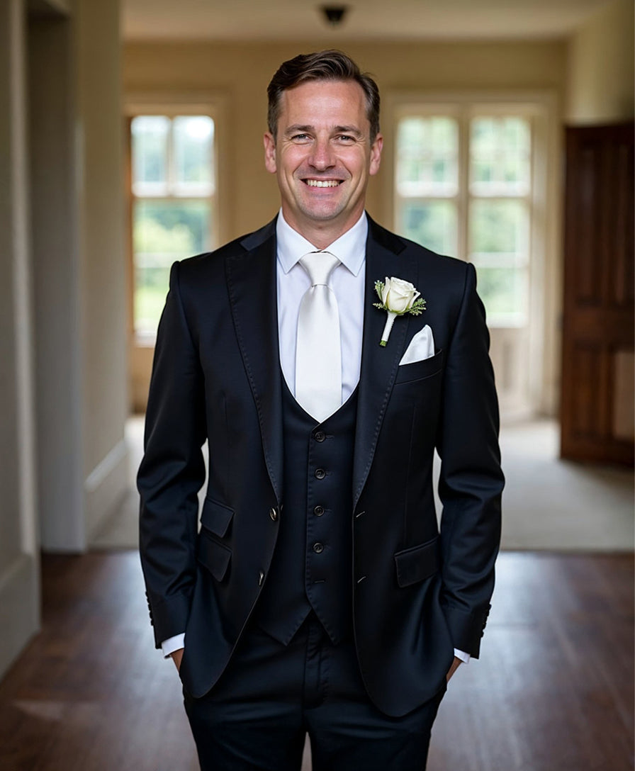 Black Wool Suit Hire Package - Black Tie