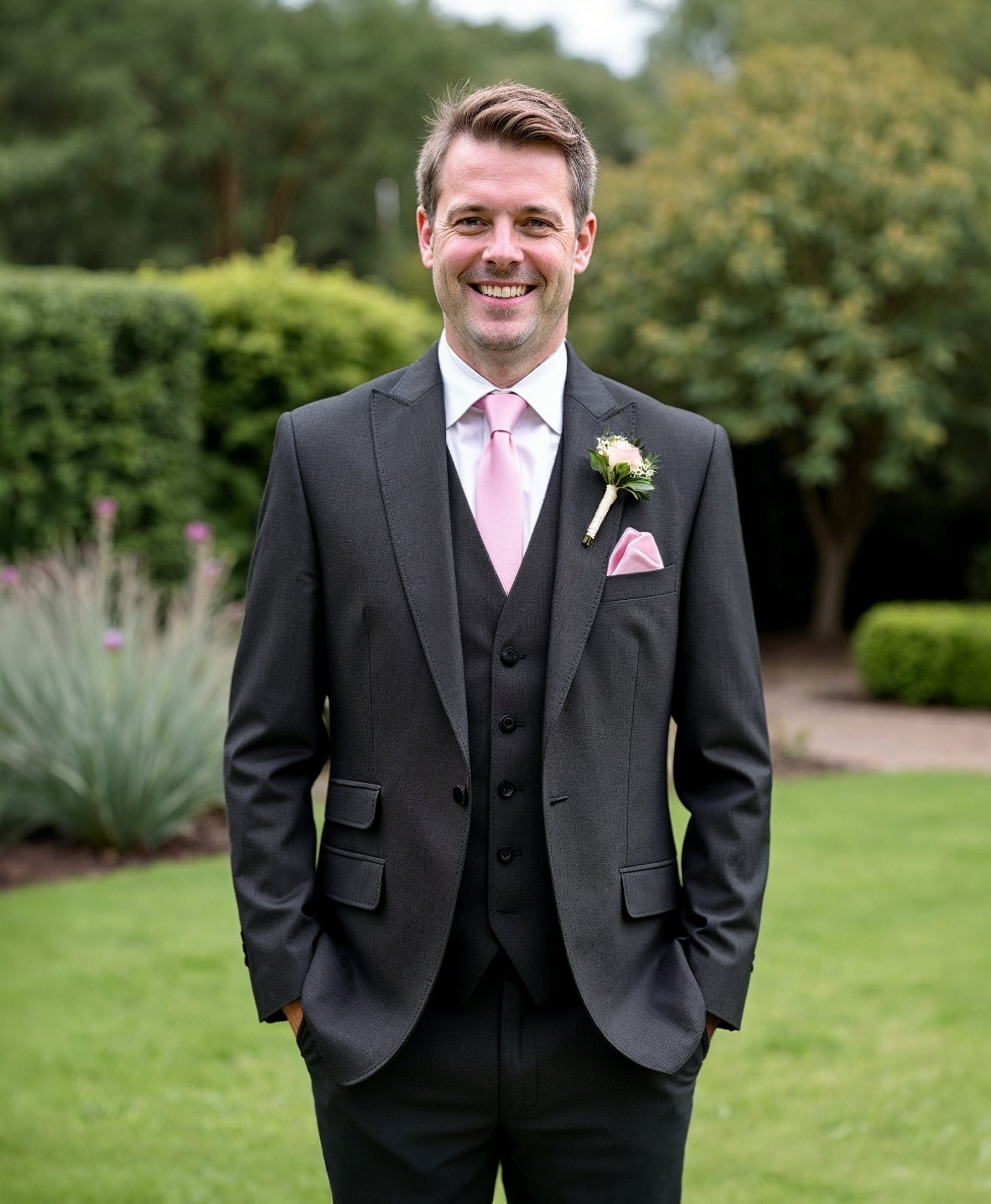 Charcoal Mohair Lounge Suit Hire Package - Black Tie