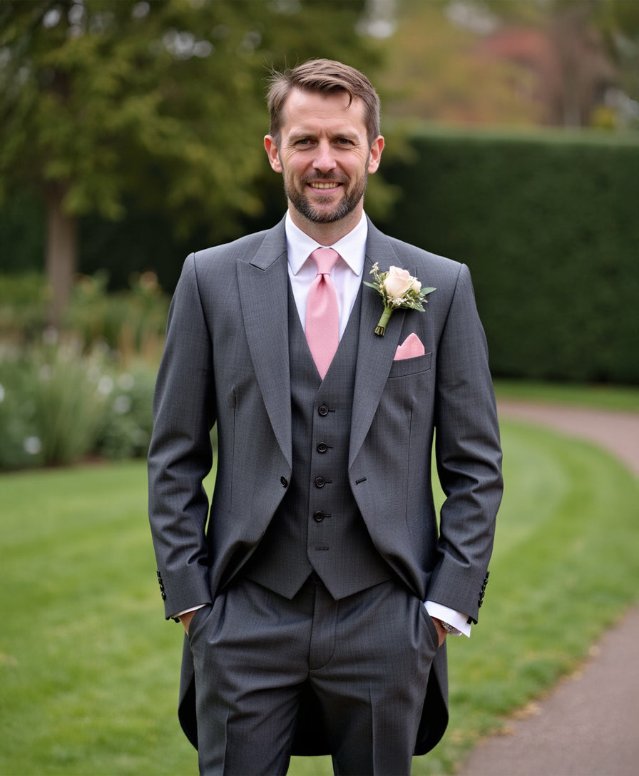 Charcoal Mohair Morning Suit Hire Package - Black Tie
