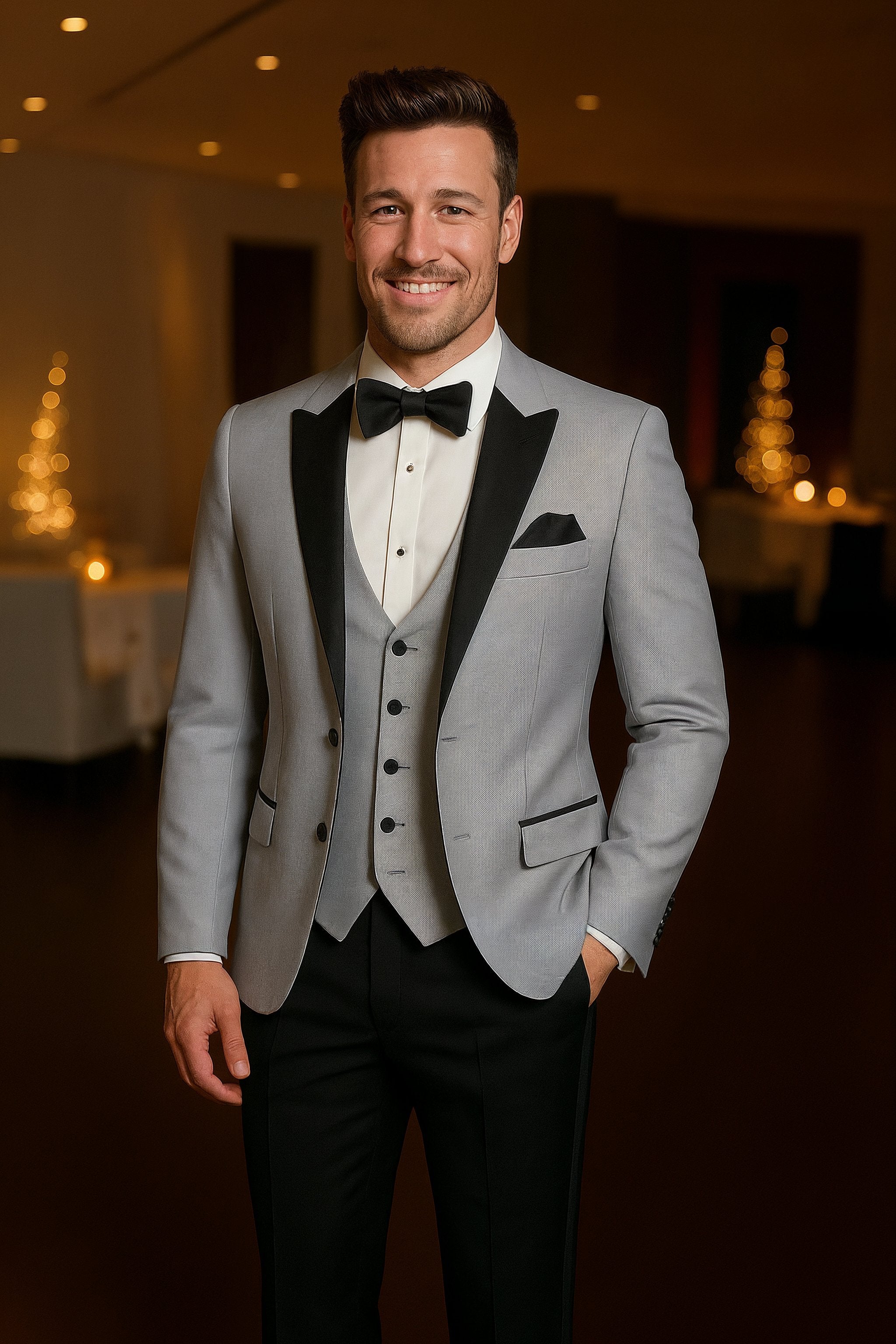 Silver Dinner Suit Hire Package