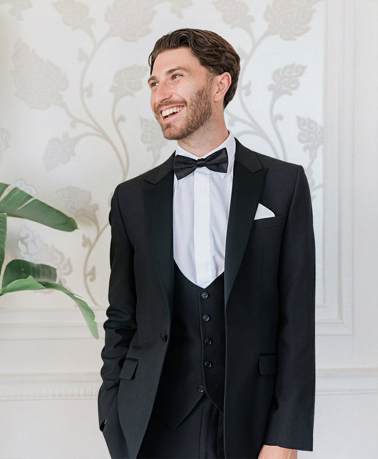 Classic Black Peak Dinner Suit Hire Package