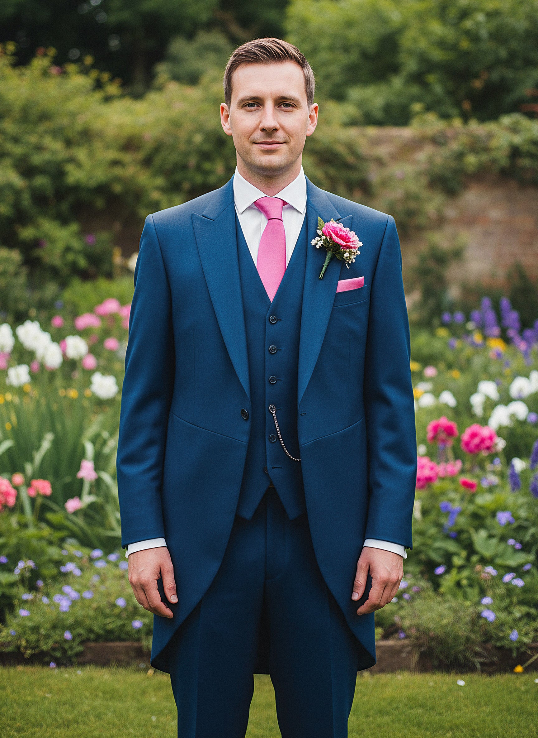 French Navy Mohair Morning Suit Hire Package