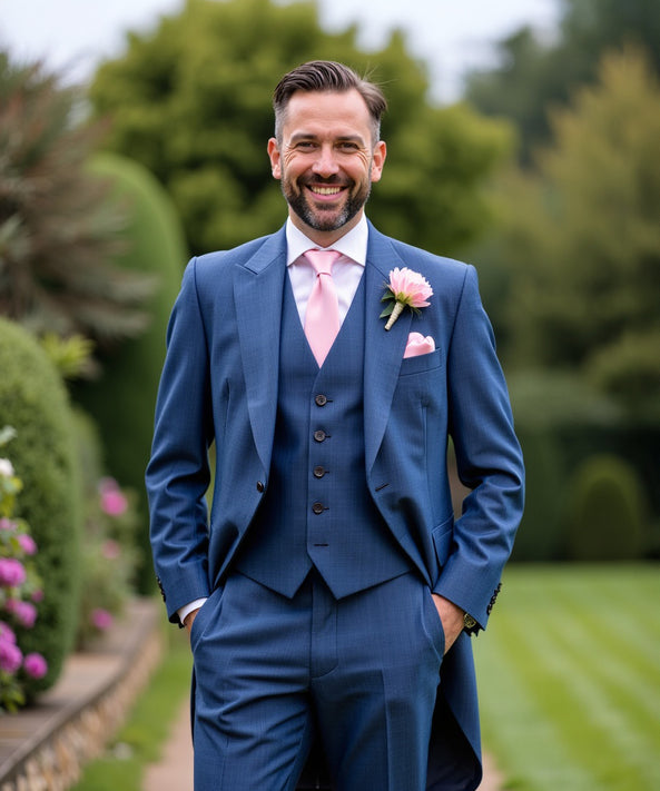 French Navy Mohair Morning Suit Hire Package - Black Tie 