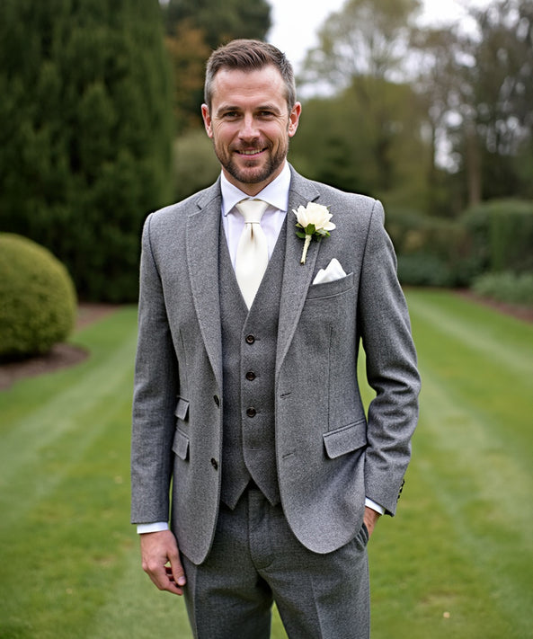 Heritage Grey Tweed Hire Package - Black Tie 