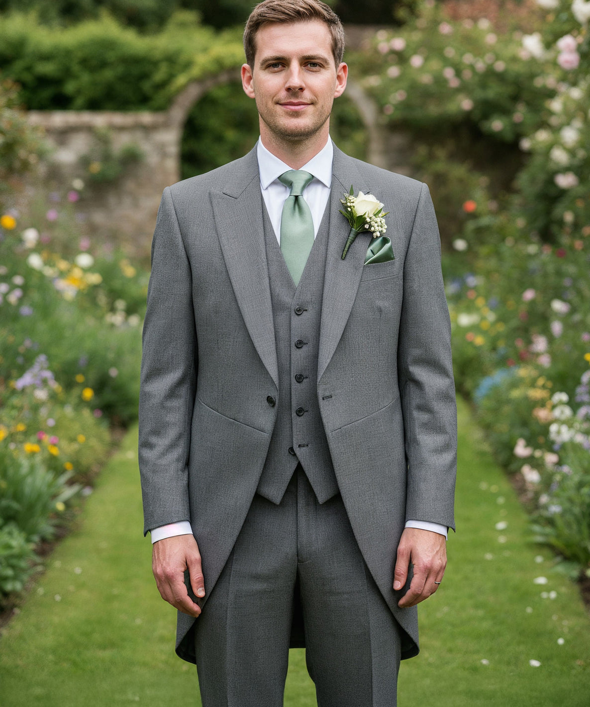 Silver Mohair Morning Suit Hire Package