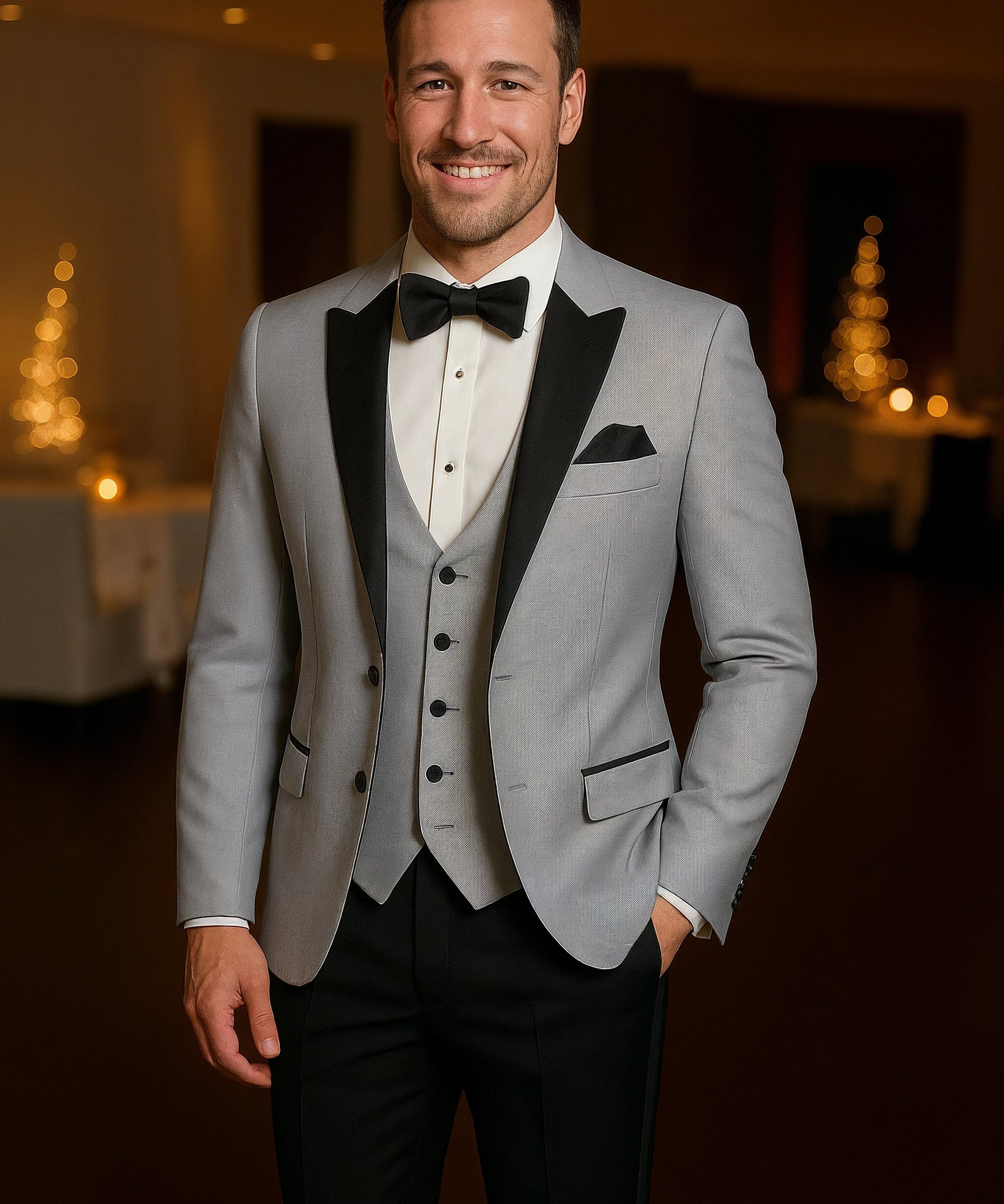 Silver Dinner Suit Hire Package